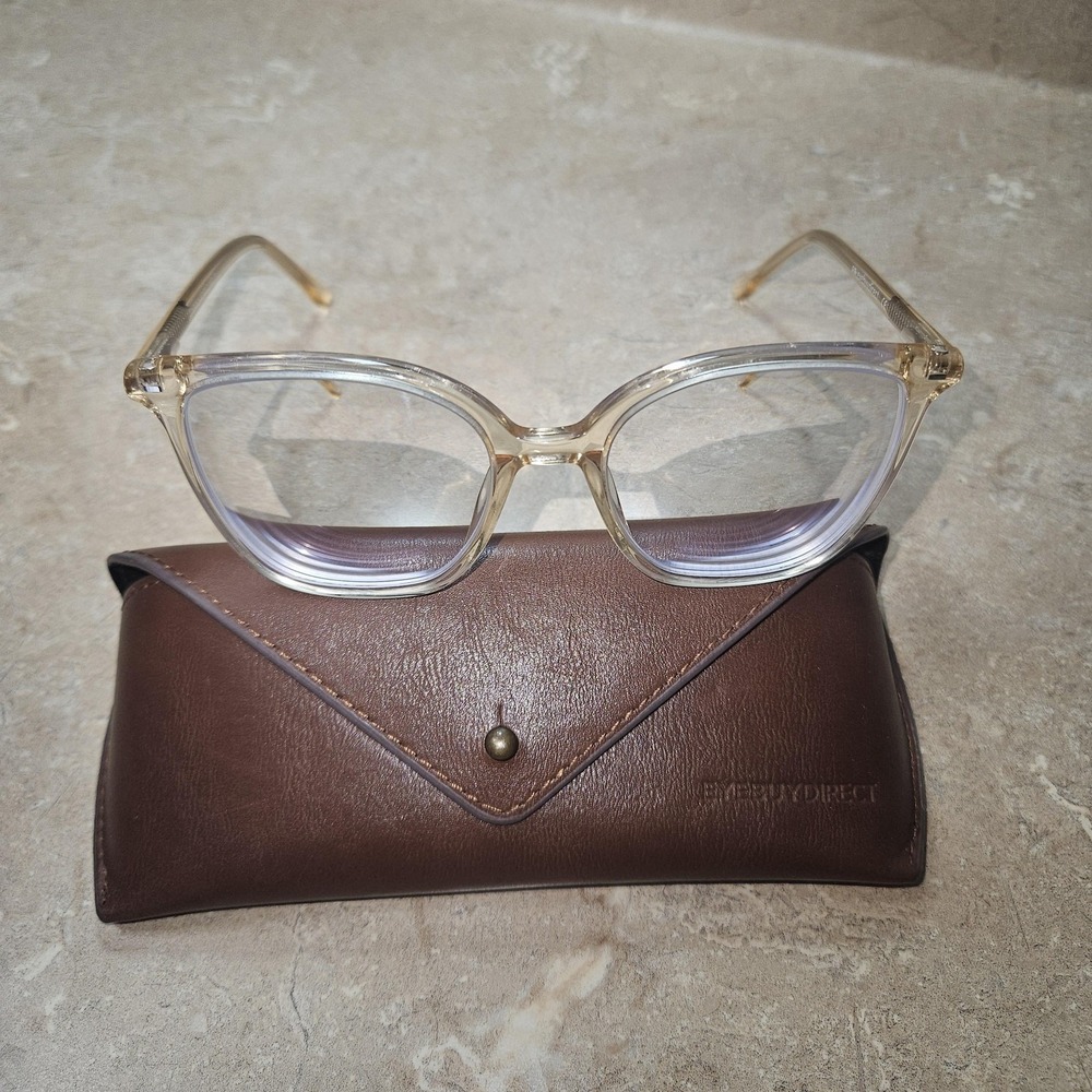 Eyebuydirect Carola Eyeglasses Womens Blue Light Round 52□22-140 Glasses Case